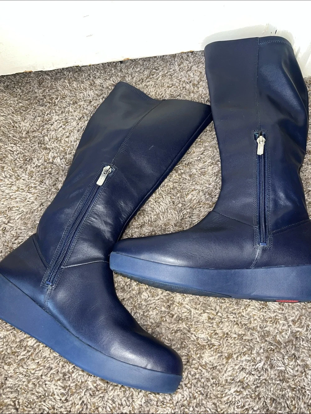 Fitflop Woman Navy-Knee High Leather Boots
